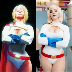 callmepowergirl:  I don’t think I ever posted this on here. It’s my side by side comparison of my Powergirl cosplay! Just one more reason you can call me Powergirl ;) 