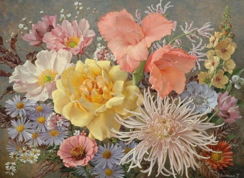 art-and-things-of-beauty:  Jan Voerman jun. (Dutch, 1890-1976).  Flowers, oil on canvas, 35 x 44 cm. 