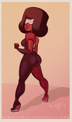 hugotendazillustrations:    I haven’t watch a lot of Steven Universe TV show, so I don’t know if I did this pinup right. But man, what a colors in this cartoon. I didn’t realize it until I made this picture. Awesome color palettes I like how Garnet