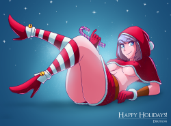derpixon:  Pixen - “Happy Holidays!”  “Oooooh, I hope I’ll get paid for this costume change~”Merry Christmas everyone~! :3Hope everyone is having a good time and best wishes to all :3There’s actually an animated GIF version of this that also
