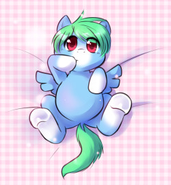 lowharne:  Uguuuuuuu! Adorable cute piccy of my pony as a lil cute baby! :3c Dawww &lt;3 ADORABLE!~ Look at that chubby cute belly! It’s just begging for tummy rubs! :3 Art by Saucy  CUTE. &lt;3