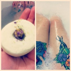 Before and after with Lush&rsquo;s Amandopondo bath bar. 🛀🌸 #lush #Amandopondo #tattoos #bathbars #downtime
