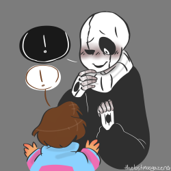 thelostmoongazer:  *You visited the man in black again. He is very nice. He speaks in a foreign tongue that you’ve never heard of before yet you can still understand what he’s saying.  Headcanon that Frisk visits the room Gaster lives in to keep him