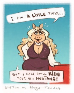  Miss Piggy - Tipsy - Cartoony PinUp Sketch  Don&rsquo;t drink and drive, that&rsquo;s a no-no.Drink and ride, that&rsquo;s a yes-yes :D  Newgrounds Twitter DeviantArt  Youtube Picarto Twitch   