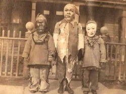 In the spirit of the season&hellip;  Really creepy costumes from another time.