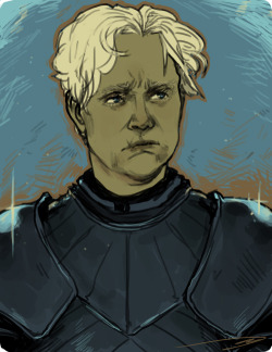 my favorite thing about brienne of tarth is that she’s huge and has a scary face and she’s a badass fighter and totally not ladylike or feminine but she still gets embarrassing awkward crushes on cute boys