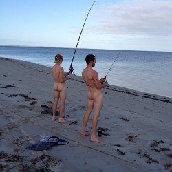 bnekkid83:                      #Butt Naked;Naturally!! - Hey, is it just me or did these two finally got the right idea and fish comfortably  like” Tom and Huck”???Why, Naturally They Are !!  