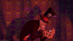 upperstories:  tevinter-is-coming:  get-fabulous:  my friend just pointed out to me that where Dr. Facilier’s shadow is, the wallpaper changes into cross bones.    I’ve seen this movie a billion times and I never noticed that. 