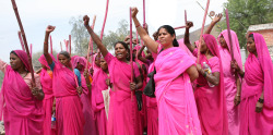 hadarlikestoblog:  BAD GIRLS DO IT WELL The Gulabi gang is a group of women vigilantes active across North India. It is named after the pink saris worn by its members. The group was founded as a response to widespread domestic abuse and other violence