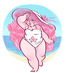 sleepingjuliette:  I’m working on some other illustrations but in the meantime drawing the cute beach babe  &lt;3