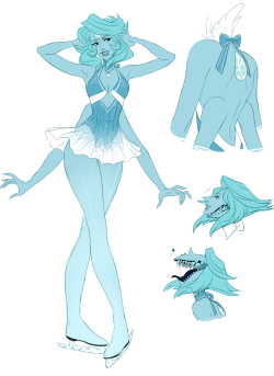 tons of people have asked for a pearl/lapis fusion and I couldnt think of a design for a really long time&hellip; till nowthis is Larimar