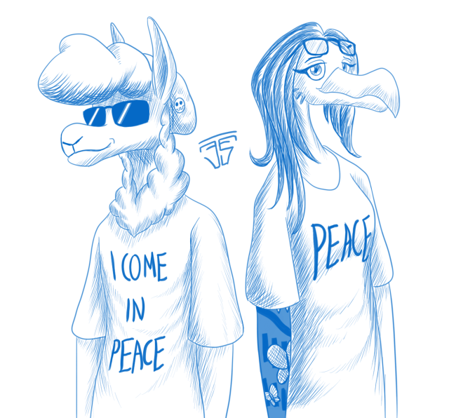 Sometimes you just wanna wear shirts meant for couples.Fanart of @dooper64 and @nateybeak 