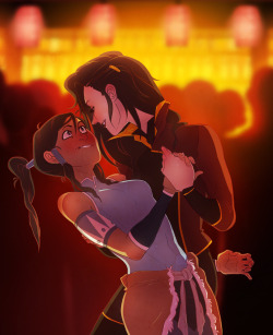noodlerface:  suave asami takes korra to a bar idk  reow~ ;9