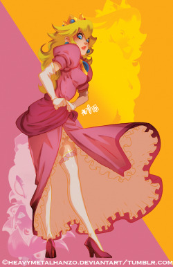 pantyhosedcharacters:  Princess Peach - Super Mario Fanart by: Hanzo 