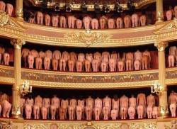 hymntonudity:  Large-scale nude shoot in Bruges’ Theatre from