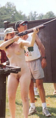 girlsuwanttofuck:  Skeet shooting while nude  NUDE SKEET SHOOTING