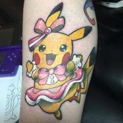 best-gaming-tattoos:    Pop Star Cosplay Pikachu done by Ryan Devivies.