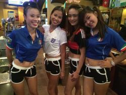Vietnamese bar girls during soccer world championship 2014.