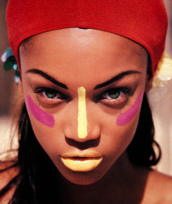 fashionphotographyscans:Year: 90′sModels: Tyra BanksPhotographer: ?