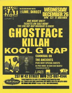 Ghostface Killah &amp; Kool G. Rap @ BB Kings - December 26, 2001 