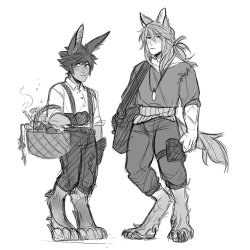 starhoodies:  Doodles from my embarrassing Wolf/Rabbit-shifters!Soriku AU The soriku discord is full of terrible enablers (whom I love dearly) 