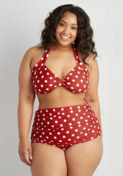 athickgirlscloset:  I love cute bathing suits.Red &amp; Polka dot: http://bit.ly/1IBh3eQSailor Inspired: http://bit.ly/1SRycIH  Cute!!