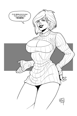 freeglassart:  Commission for Endertau - Power Girl’s New Sweater! Sometimes you just can’t help but have fun drawing something. Loved working on this from start to finish! (12DEC2014) 