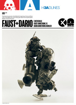 worldof3a:  Latest HE3ADLINES newsletter is dedicated to WWR DARIO and FAUST 1/6th set, which is available for pre-order now for a limited time only at BAMBALAND.comDesigned by Ashley Wood.If you haven’t subscribed to our newsletter or received your