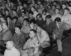 ellliot:  iwishicouldstayhere:  hiddles-batched:  j-wolf-harding:  demons:  The immediate reaction of German POWs upon being forced by the US Army to watch to the uncensored footage of the concentration camps shot by the US Signal Corps.  People often