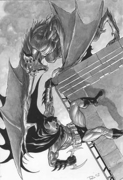 xombiedirge:  Batman Vs. Man-Bat by Paco Baidal