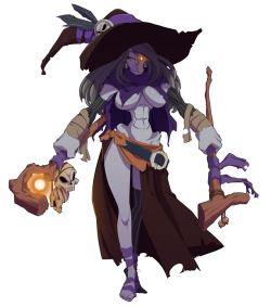 muy-mal:  Sorceress/Death Fusion! This is the one I was dying to do since I started the project.  I knew immediately what I wanted from a design standpoint right from the get-go, but I’ll admit that I struggled with the color palette and had to deviate
