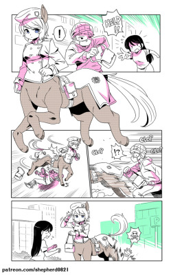  Modern MoGal #11   -   Faster than me?  ／／／／／／／／／／Supporting me for more comics! ▲ https://www.patreon.com/shepherd0821You can buy my past reward and comics on Gumroad:▲ https://gumroad.com/shepherd0821#