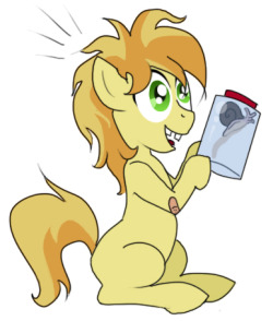 “*shrieeeeeeeeeek* Braeburn, put that thing back!!”I wondered what Braeburn-as-a-colt would look like and then I just had to draw it. Squee!Should I draw more wee ponies?