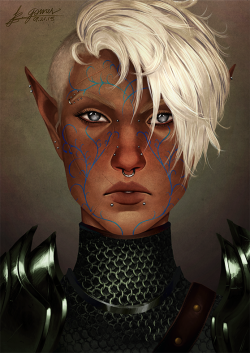 ib-gomes:  bEHOLD~!! This absolutelly badass babe is knight-enchanter’s inquisitor,   Gryff Brocair Lavellan!It was really a delight to work with you, sweetie!! thank you so much. &lt;3 