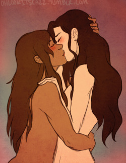 ohlookitscazz:  so the lovely ginger and I are doing a thing where we take one of the other’s drawings and redraw it in our own style. Of course since she’s pretty much the korrasami queen of my heart, I had to pick one of her korrasami pieces which