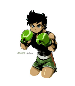 dan-heron:  Colors for my old doodle of Punch Out’s Little Mac genderswap, based on official art.  Still trying to get this dramatic light and shadows feel right. I’ll get there one day  