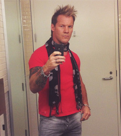 y2jbaybay:  Ready to rock this press day in TORONTO to talk all about "BUT I'M CHRIS JERICHO" right now! ~ IAmJericho  I&rsquo;m missing your sexy ass in the ring Jericho!! 