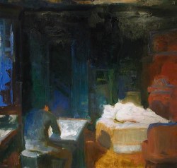 urgetocreate:  Elmer Bischoff, The Red Fireplace 