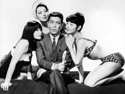 from left: Wakabayashi Akiko, Mizuno Kumi, Mihashi Tatsuya &amp; Hama Mie / publicity photo for What&rsquo;s Up, Tiger Lily? (1966) via ew.com
