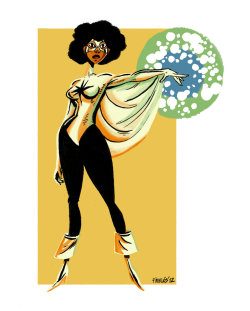 noahbodie:  Redrawn Monica Rambeau as Captain Marvel, by Miklós Felvidéki for the Official Handbook to the Marvel Universe project. 