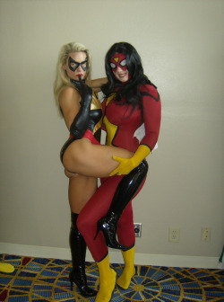 comicbookcollecting:  WOW 0_0 … Heather Kelley as Ms. Marvel … Bellechere as Spider-Woman 