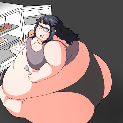 allyouneedisbellies:  Here’s a theme I like: Fat women in front of an open fridge