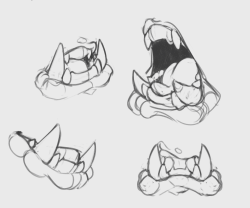 isei-silva:  I got people curious as to how I draw orc/tusked mouths and so I decided to sketch a few - a special wink to varekk! Also, the bottom is a quick “how to” my orc mouths? So yeah here it goes: outline of the mouth; I often use mirrors or