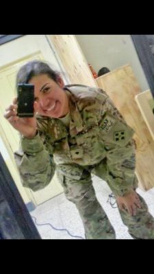 militarysluts:  Army 4ID SPC strips out of her uniform and takes a selfie of her holes, ready to be fucked.