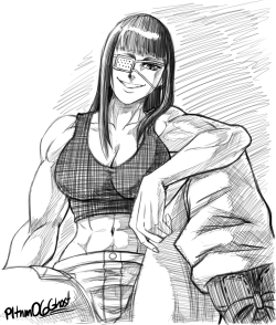 pltnm06ghost:  Started watching Jormungand.Came for the Valmet, stayed for… well, Valmet! And the cool story! (But really, when was the last time I drew a butt though? :U) 