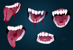 candyslices:Wanted to practice some teeth and tongues. Used references taken of my own terrible face (sans teeth, I clearly have people teeth…. probably)