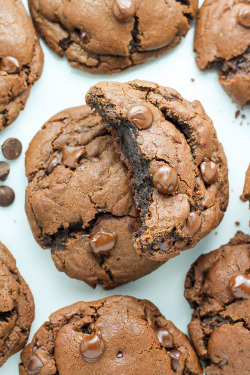 fullcravings:  Triple Chocolate Cookies