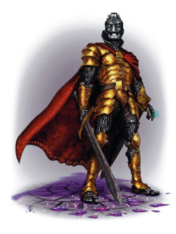 meanwhilebackinthedungeon:  Random Encounter The Alchemists’ Iron into Gold Golem Treat as 4 HD Monster with very good Armor and Great Sword magickal weapon attack  6. Can Charge attack for double damage. Traits: Golem emits 66 foot radius Gas Cloud:
