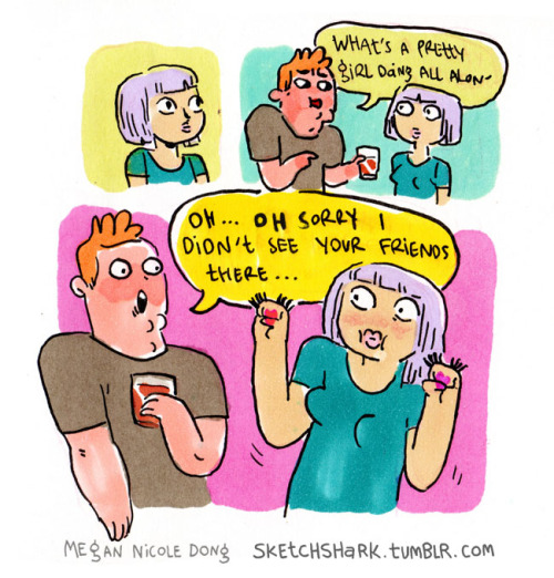 thebrightlightsofamerica:  sketchshark:  I’ve been doing a series of comics about men being deceived by makeup.   This is the best comic series I’ve ever seen 