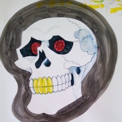 Skull study. Ink on paper. #skulls #mattbernson #ink #drawing #artistsoninstagram #artistsontumblr